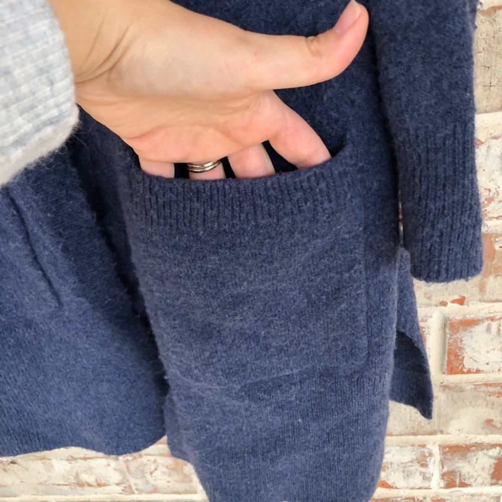 Madewell Kent Cardigan Alpaca Wool SOFT Navy Blue Sweater XS - Picture 11 of 16